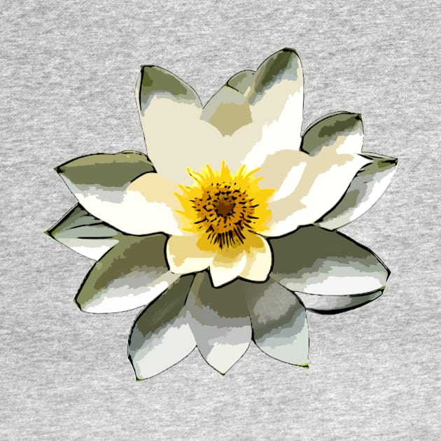 White Lotus - Lotus Flower Art by BubbleMench